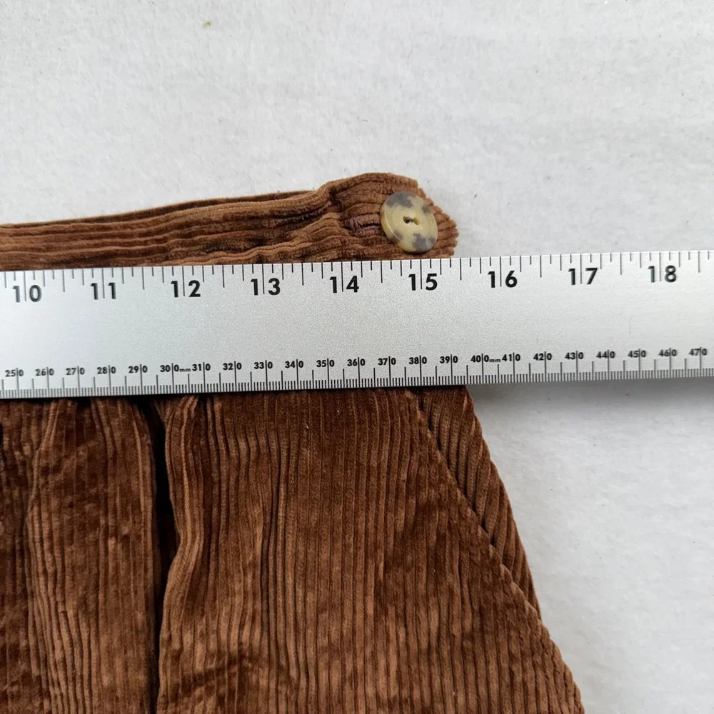 Vintage Evan-Picone Lord & Taylor Brown Corduroy A-Line Skirt Lined Pockets USA‎